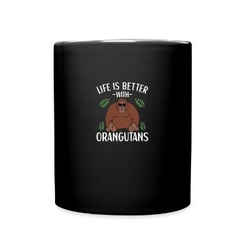 Tenue orang-outan Amoureux des singes - Mug uni - noir - Devant
