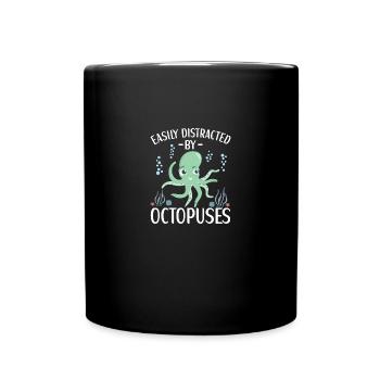 Oktopus Outfit Tintenfisch Kraken - Tasse einfarbig - Schwarz - Vorne