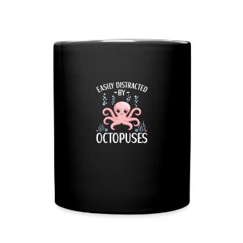 Oktopus Outfit Tintenfisch Kraken - Tasse einfarbig - Schwarz - Vorne