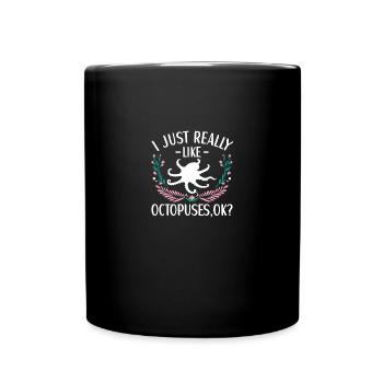 Oktopus Outfit Tintenfisch Kraken - Tasse einfarbig - Schwarz - Vorne