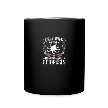 Oktopus Outfit Tintenfisch Kraken - Tasse einfarbig - Schwarz - Vorne
