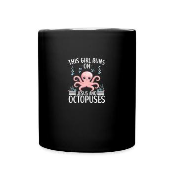 Oktopus Outfit Tintenfisch Kraken - Tasse einfarbig - Schwarz - Vorne