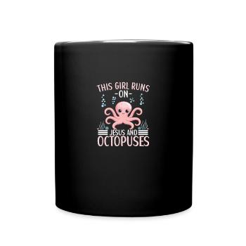 Oktopus Outfit Tintenfisch Kraken - Tasse einfarbig - Schwarz - Vorne