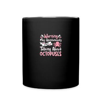 Oktopus Outfit Tintenfisch Kraken - Tasse einfarbig - Schwarz - Vorne