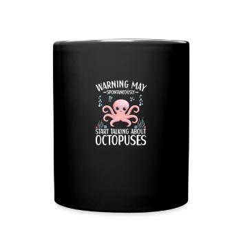 Oktopus Outfit Tintenfisch Kraken - Tasse einfarbig - Schwarz - Vorne