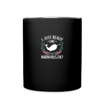Tenue de narval Animal marin Baleines à dents - Mug uni - noir - Devant