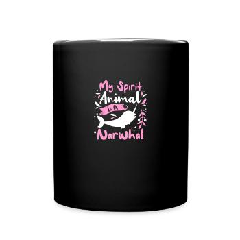 Narwal Outfit Meerestier Zahnwale - Tasse einfarbig - Schwarz - Vorne