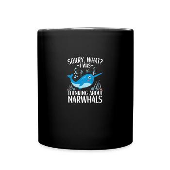 Tenue de narval Animal marin Baleines à dents - Mug uni - noir - Devant