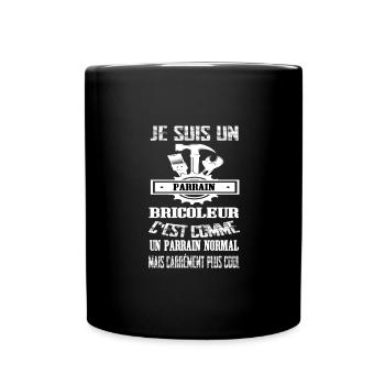 Maillot parrain bricoleur humour cadeau homme - Mug uni - noir - Devant