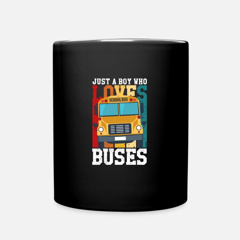 Vintage Just a boy who loves Buses - Mug uni - noir