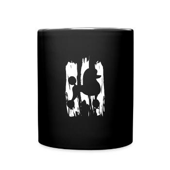 Pudel mit weißer Farbe - Tasse einfarbig - Schwarz - Vorne