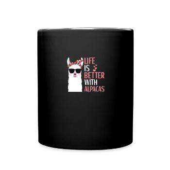 LLama Lover pour enfants Alpaga Gift Girls - Mug uni - noir - Devant