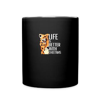 Cheetah Lover Accessories for Kids Women - Full Colour Mug - black - Front