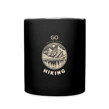 Hiking Mountains - Tasse einfarbig - Schwarz - Vorne