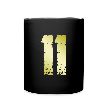 11 Number Vintage - Full Colour Mug - black - Front
