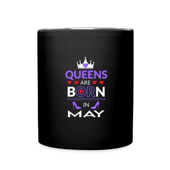 Birthday Queen born in May - Tasse einfarbig - Schwarz - Vorne