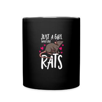 Just A Girl Who Loves Rats Ratte Nagetier - Tasse einfarbig - Schwarz - Vorne