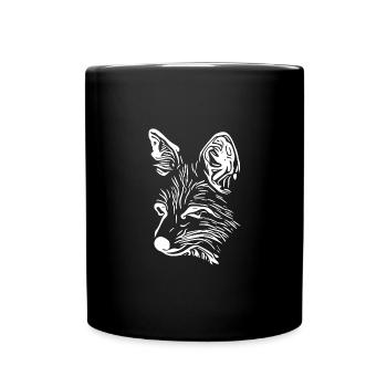 Dessin de portrait de renard - Mug uni - noir - Devant