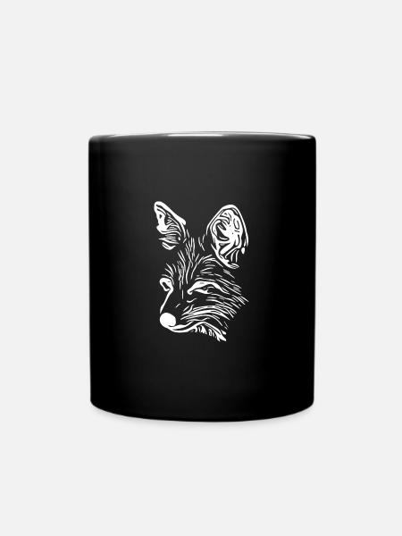 Fuchs Porträt Zeichnung - Tasse einfarbig - Schwarz