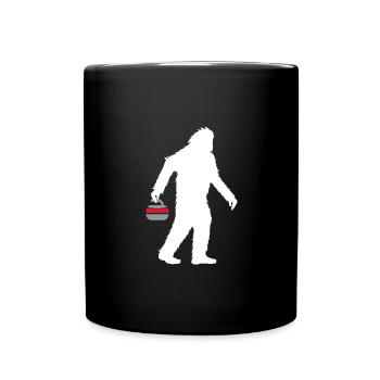 curling eisstockschießen curlingstein curling-yeti - Tasse einfarbig - Schwarz - Vorne