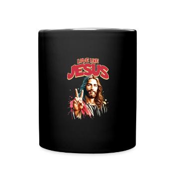 Love Like Jesus Classic Jesus Face - Full Colour Mug - black - Front
