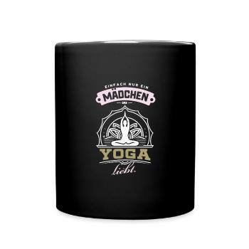 Mädchen Yoga Liebe Matte Shirt Poster Idee - Tasse einfarbig - Schwarz - Vorne