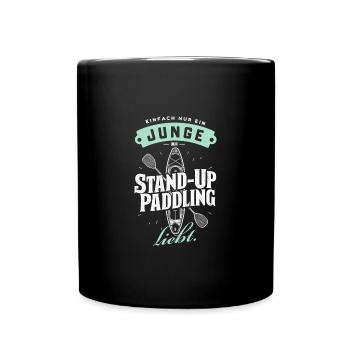 Junge SUP-Liebe Paddling Board Fan Geschenk - Tasse einfarbig - Schwarz - Vorne