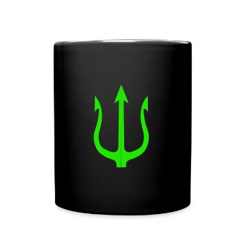 Dreizack - Tasse einfarbig - Schwarz - Vorne