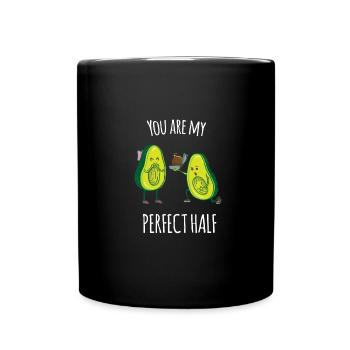 Tu es ma moitié parfaite - j'aime l'avocat - Mug uni - noir - Devant