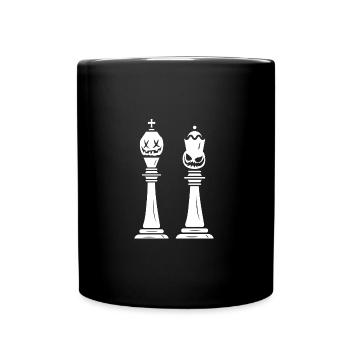 chess chessboard chess piece "king & queen" - Full Colour Mug - black - Front