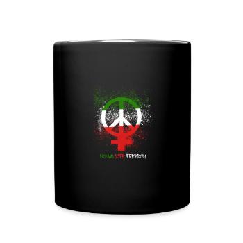 women life freedom,freiheit,iran,friede,graffiti - Tasse einfarbig - Schwarz - Vorne