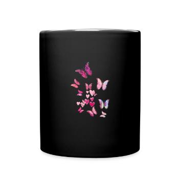 butterfly, butterfly, flock, flies, - Full Colour Mug - black - Front