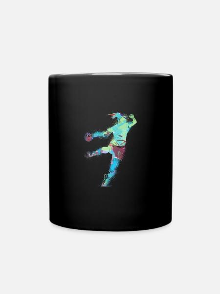 Handball, handballerin, Beachhandball,Graffiti - Tasse einfarbig - Schwarz