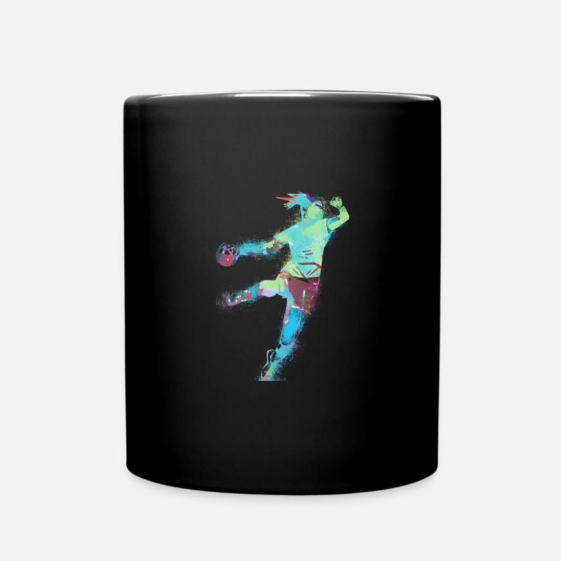 Handball, handballerin, Beachhandball,Graffiti - Tasse einfarbig - Schwarz