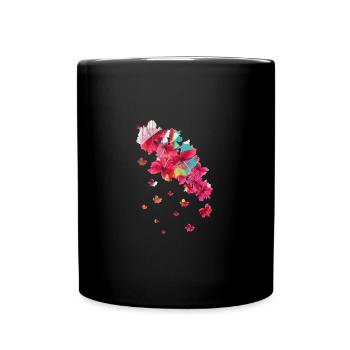 Hibiscus,Flower,Lotus,Blossom,Floral,Hibiscus Blossom - Full Colour Mug - black - Front