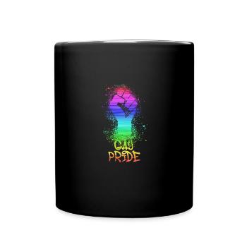 gay pride,pride,rainbow,LGBT - Full Colour Mug - black - Front