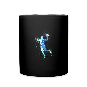 Basket-ball,Jeu,Graffiti,Peinture,Joueur de basket-ball - Mug uni - noir - Devant
