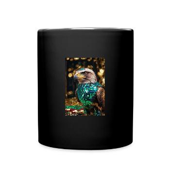 eagle,colorful,sequins,fish,metallic,eagle head - Full Colour Mug - black - Front