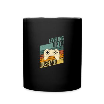 Niveau jusqu’à Mari Mariage Fiançailles Mariage JGA - Mug uni - noir - Devant