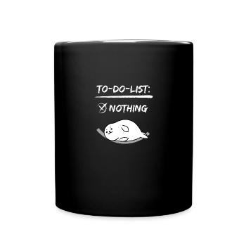 to do list nothing chill gift idea sleep - Full Colour Mug - black - Front