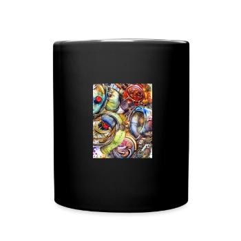Bunte Motorräder - Tasse einfarbig - Schwarz - Vorne
