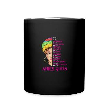 Sternzeichen Widder - Tasse einfarbig - Schwarz - Vorne