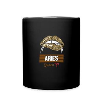 Sternzeichen Widder - Tasse einfarbig - Schwarz - Vorne