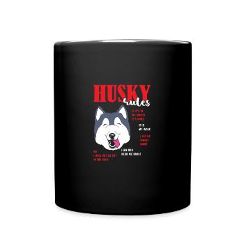 Siberian Husky - Full Colour Mug - black - Front