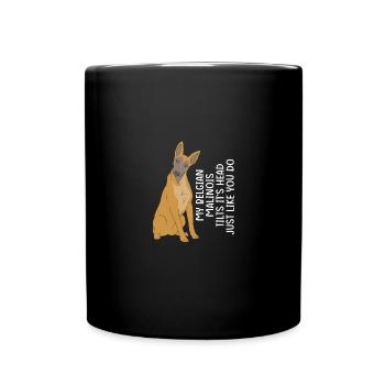 Belgischer Malinois - Tasse einfarbig - Schwarz - Vorne