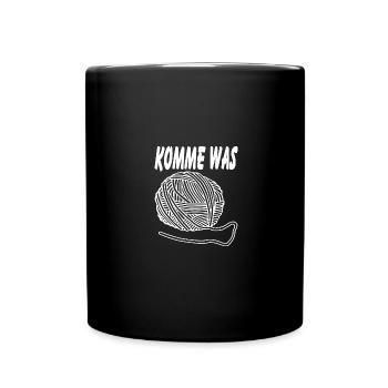 komme was wolle weiss - Tasse einfarbig - Schwarz - Vorne