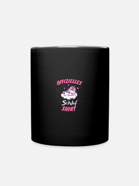 Schlafendes Tier Offizielles Schlaf Shirt Einhorn - Tasse einfarbig - Schwarz