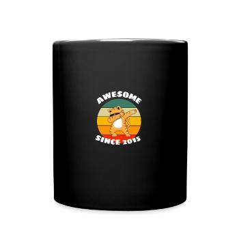 Fantastic since 2015 Retro Dab Cat Birthday - Full Colour Mug - black - Front