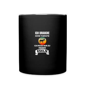 Bauernhof Tier Lustiges Retro Esel - Tasse einfarbig - Schwarz - Vorne