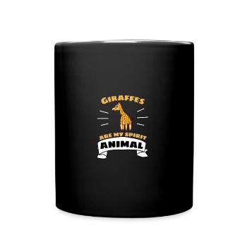 Giraffen sind mein spirituelles Tier Lustiges Tier - Tasse einfarbig - Schwarz - Vorne
